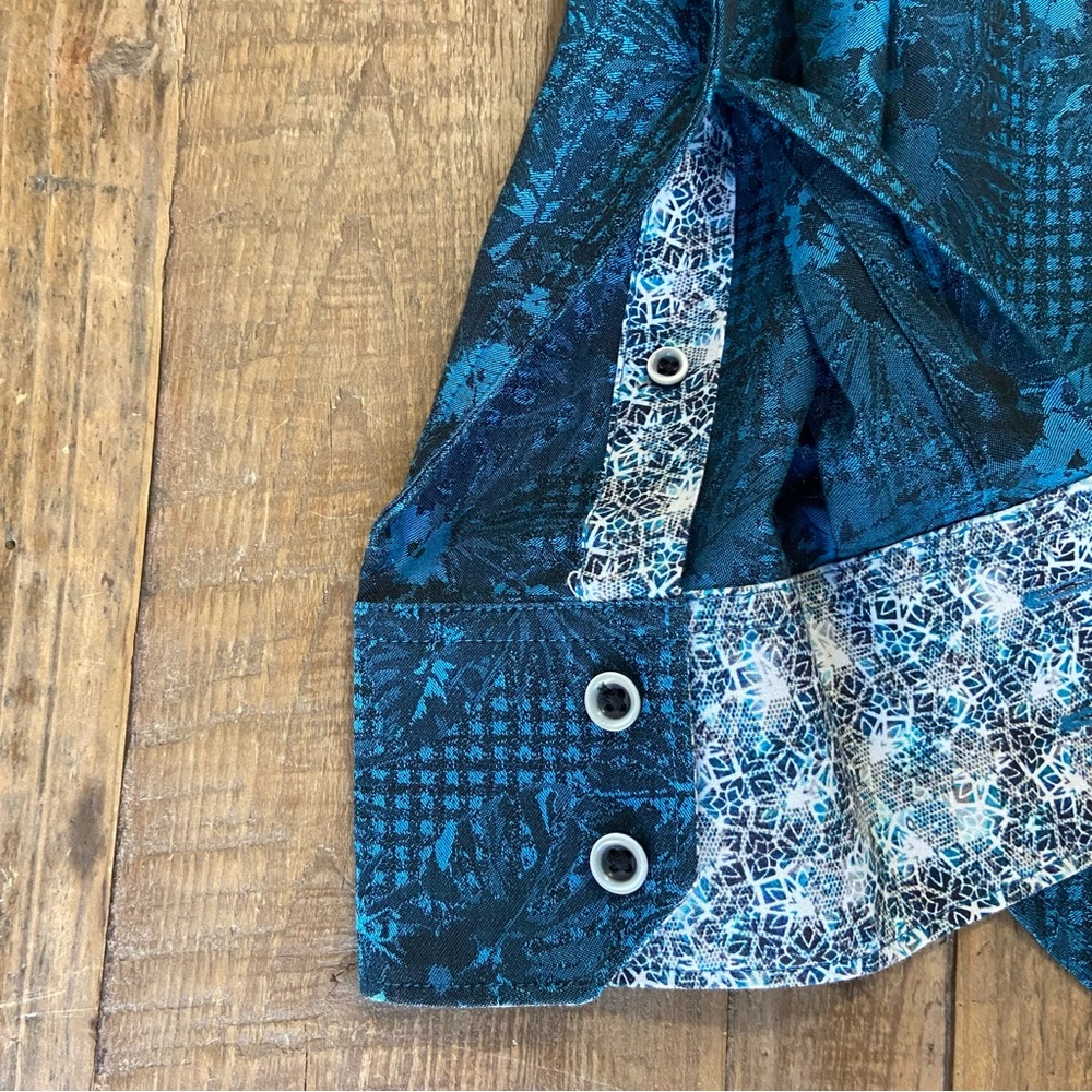 ROBERT GRAHAM Men's Blue Floral Shirt Medium - Picture 4 of 6